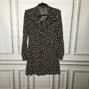 Wild Fable Floral Button Up Long Sleeve Collared Dress Size Large